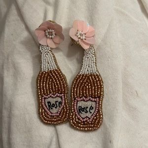 Rose beaded earrings